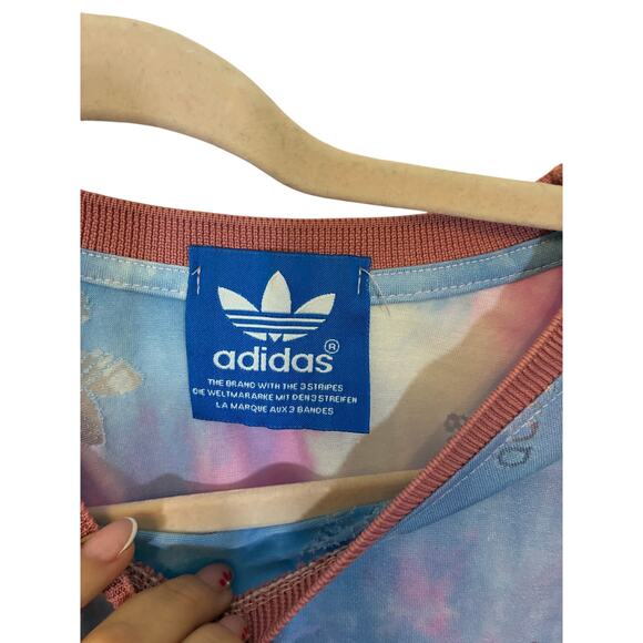Adidas Women's Tie Dye Soft Girl Casual Hippie Kidcore Streetwear Tee Smalll - Picture 2 of 3
